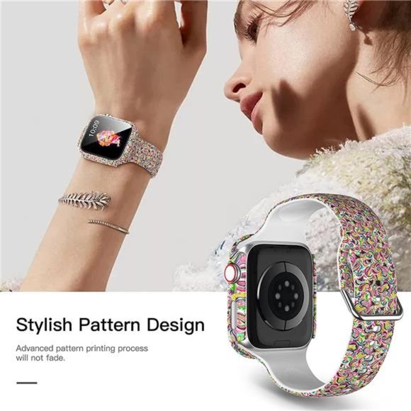 Compatible with Apple Watch Band 44mm Women with Screen Protector Case
